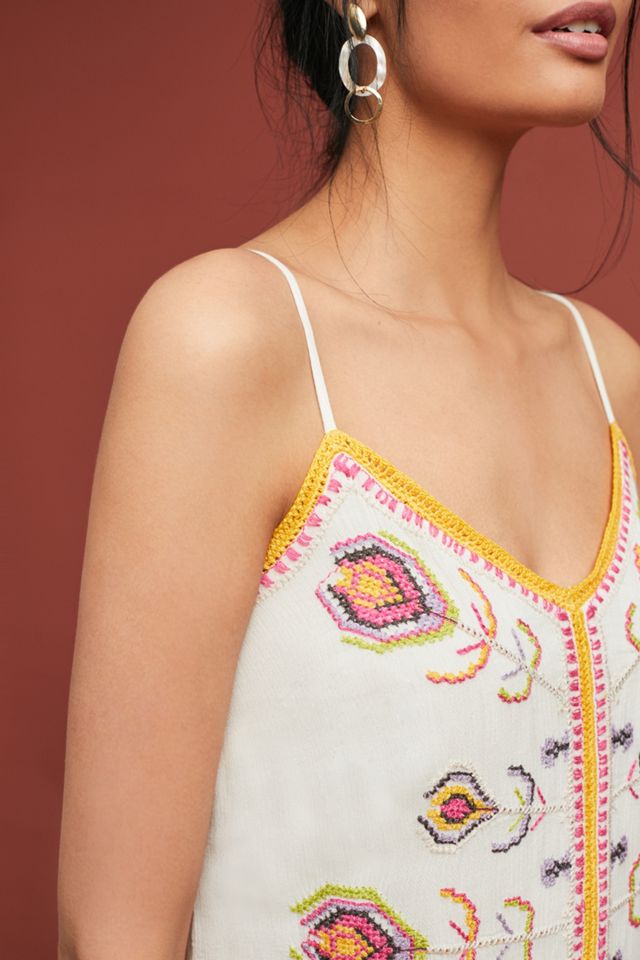 Embroidered Slip Dress | Anthropologie