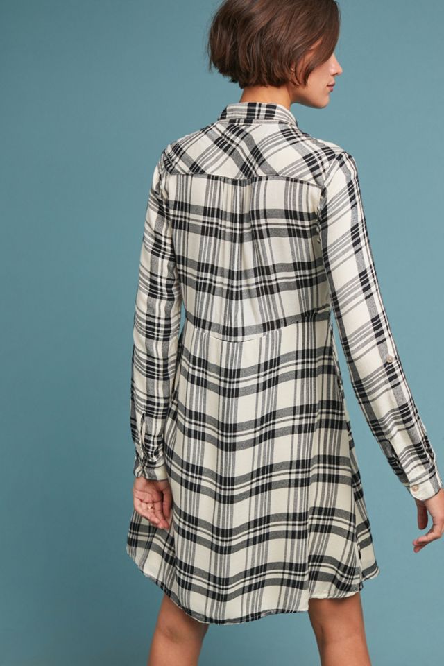 Embroidered Plaid Shirtdress #1