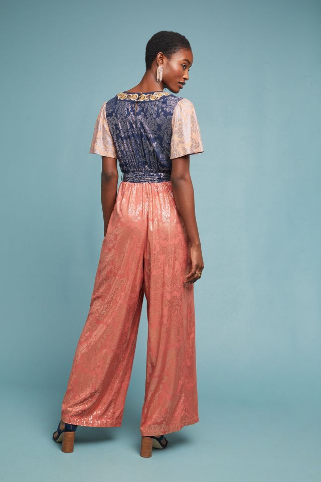 Anthropologie 2024 metallic jumpsuit