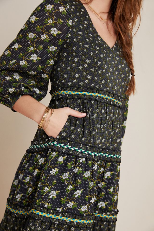 chinese dress ladies Blue Garden Toile Bardot Maxi Dress