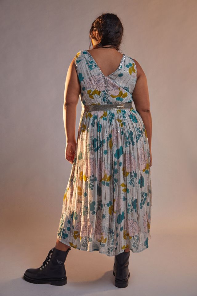 Sylvia Beaded Fringe Midi Dress #6