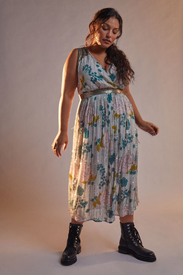 Sylvia Beaded Fringe Midi Dress #5