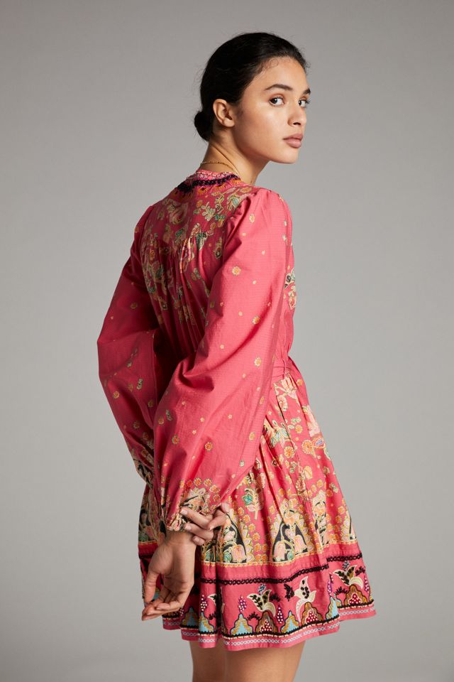 raquel embroidered mini dress Embellished Extreme Cowl Neck Halter Mini Dress in Hot Pink - 10 main image 0