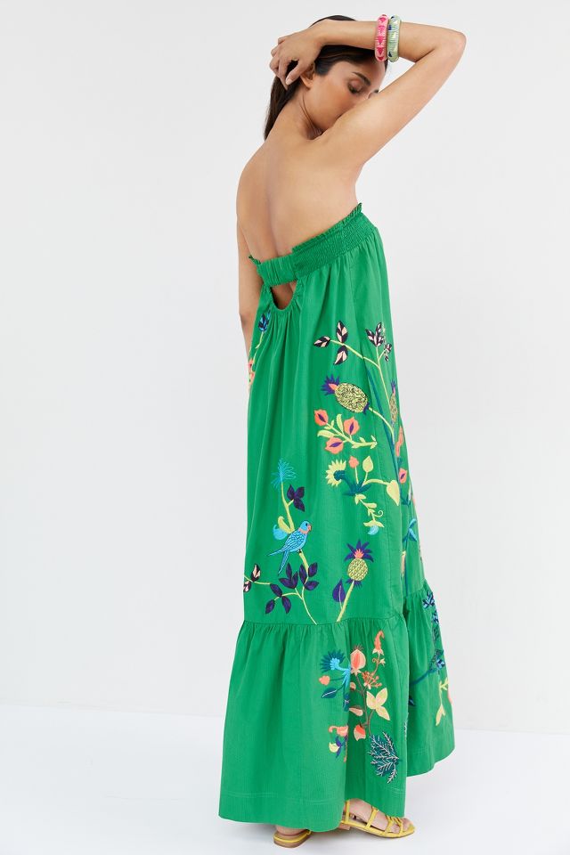 Anthropologie green shop floral dress