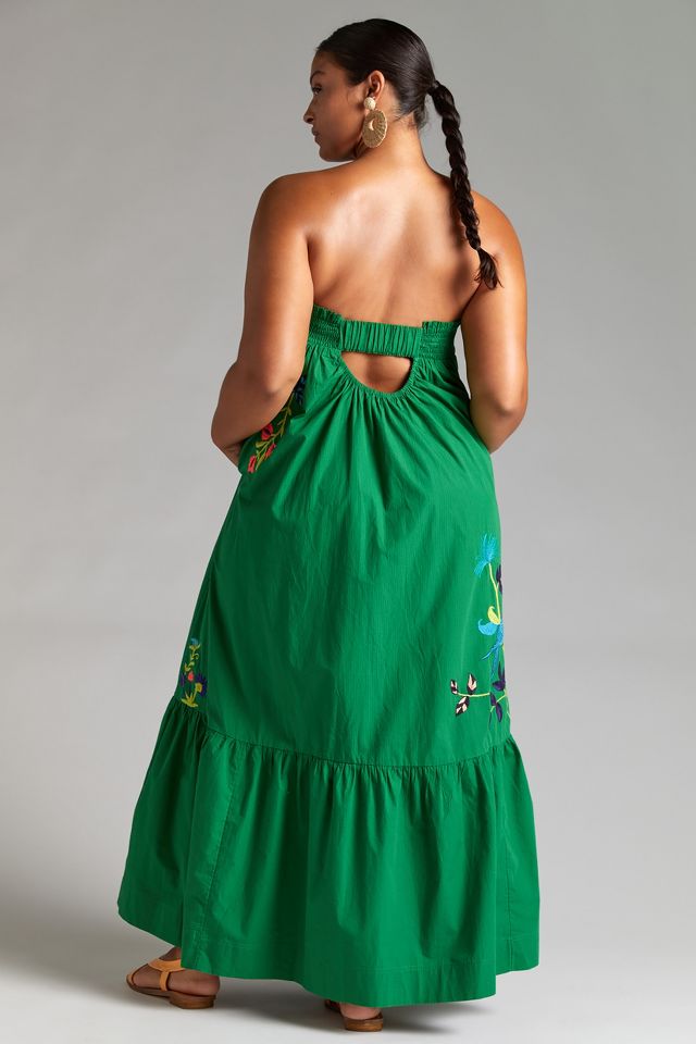 Anthropologie green maxi dress sale