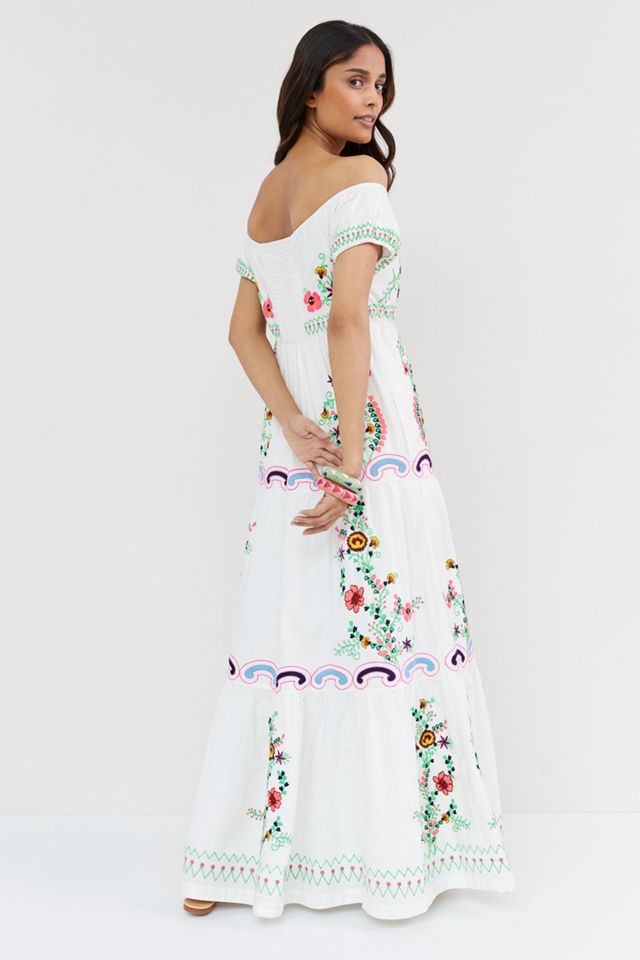 Embroidered Off-The-Shoulder Maxi Dress #2