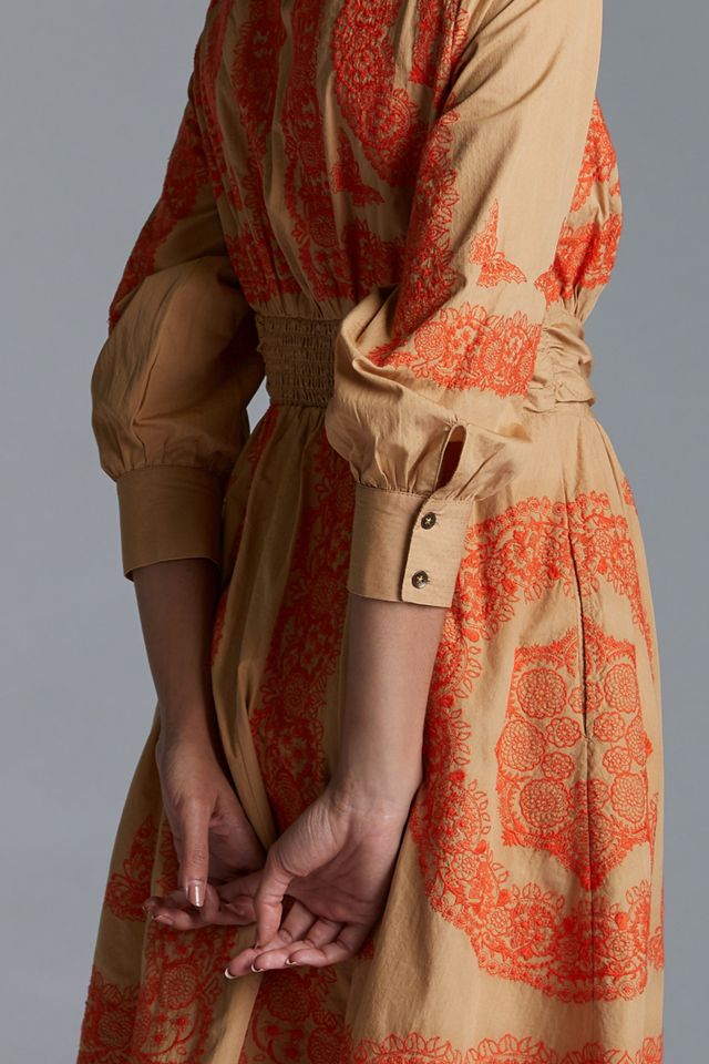 Maeve Embroidered Midi Dress #1