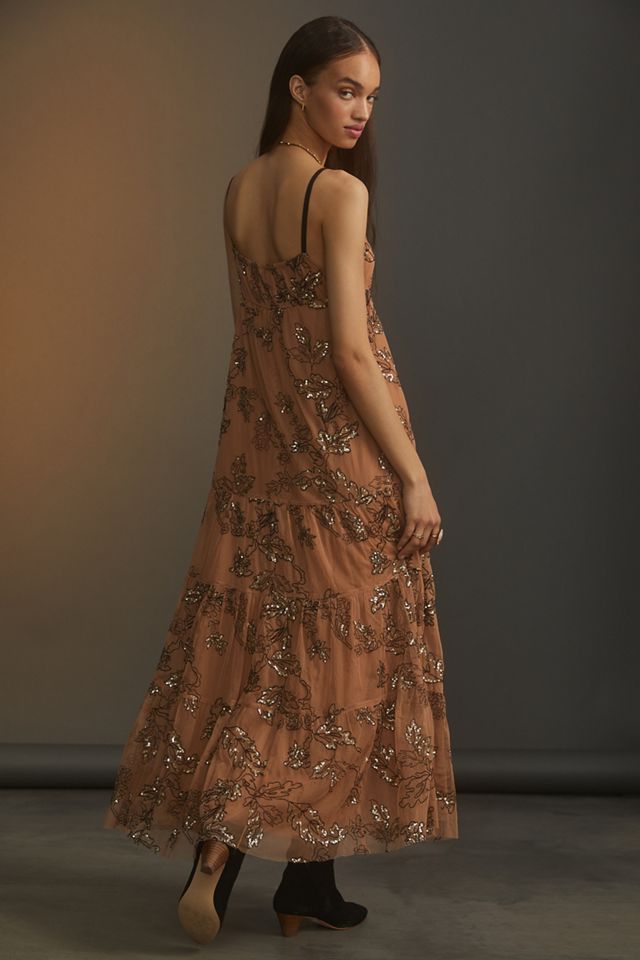 Maeve Sequined Tulle Midi Dress #1