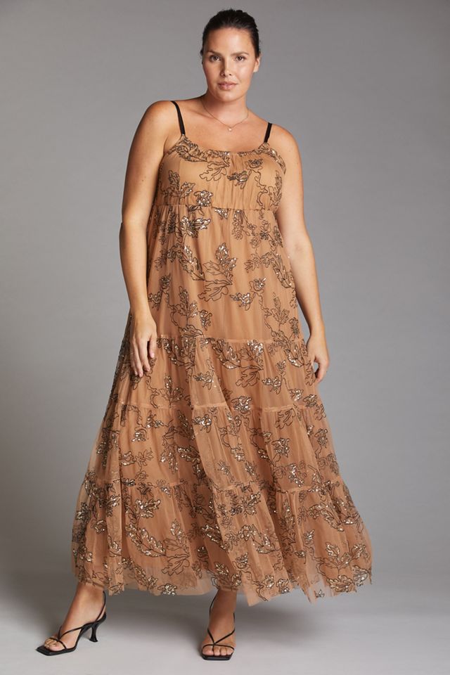 Maeve Sequined Tulle Midi Dress #5