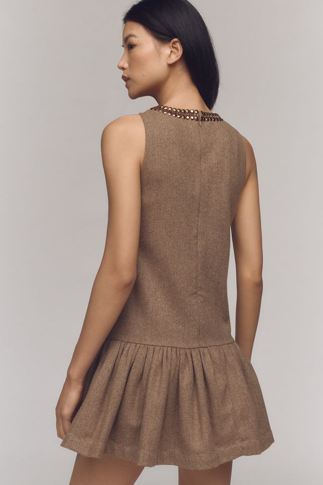 By Anthropologie Beaded Keyhole Sleeveless Mini Dress #1