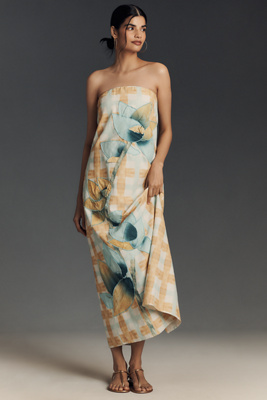 Strapless Cotton Linen Dress