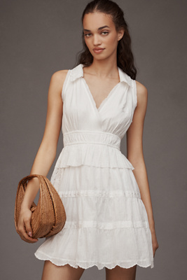 Robe Mini Volantée à Col Halter en taille: M - By Anthropologie - Modalova