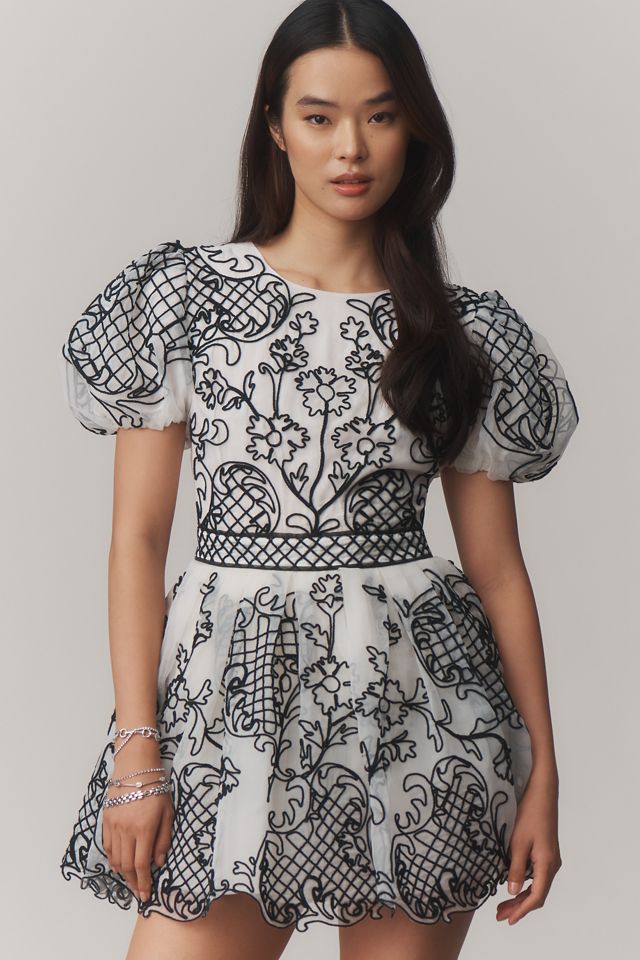 Maeve Puff-Sleeve Mini Dress #1