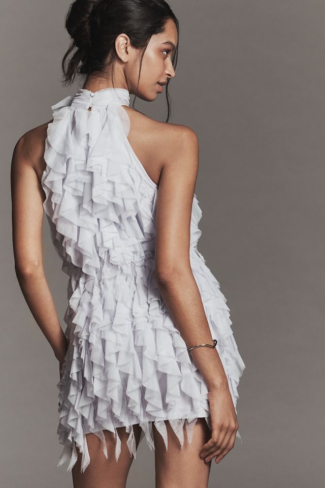 Maeve Frilled Rosette Halter Mini Dress #2