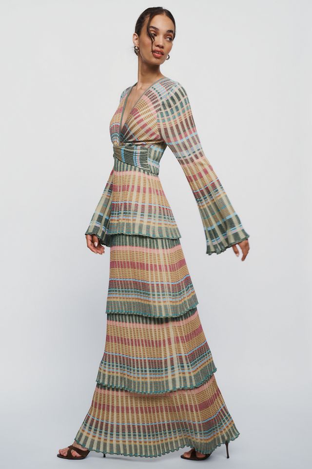 Cecilia Prado Deep V Tiered Maxi Dress #2