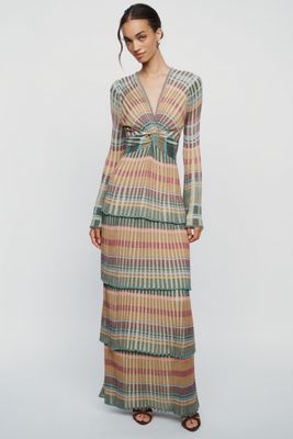 Cecilia Prado Deep V Tiered Maxi Dress