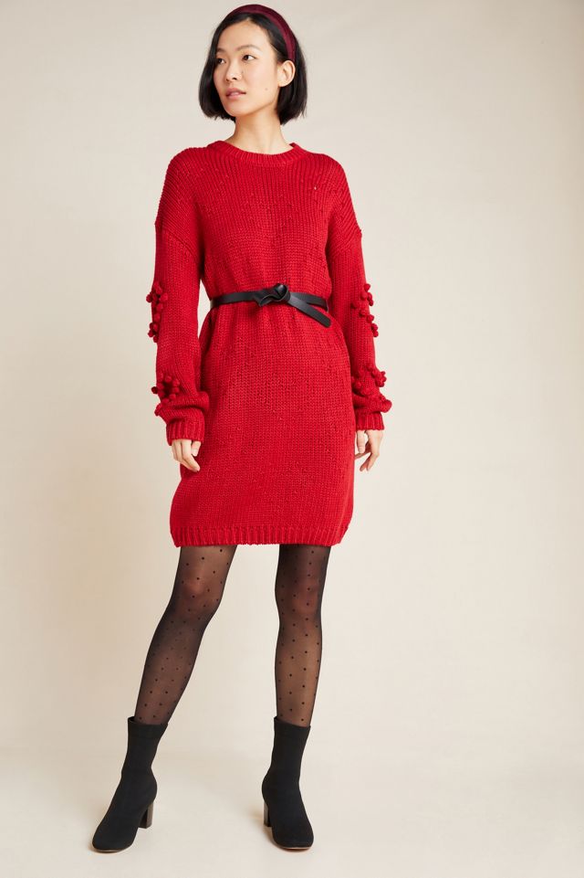 Pommed Hearts Sweater Mini Dress #3