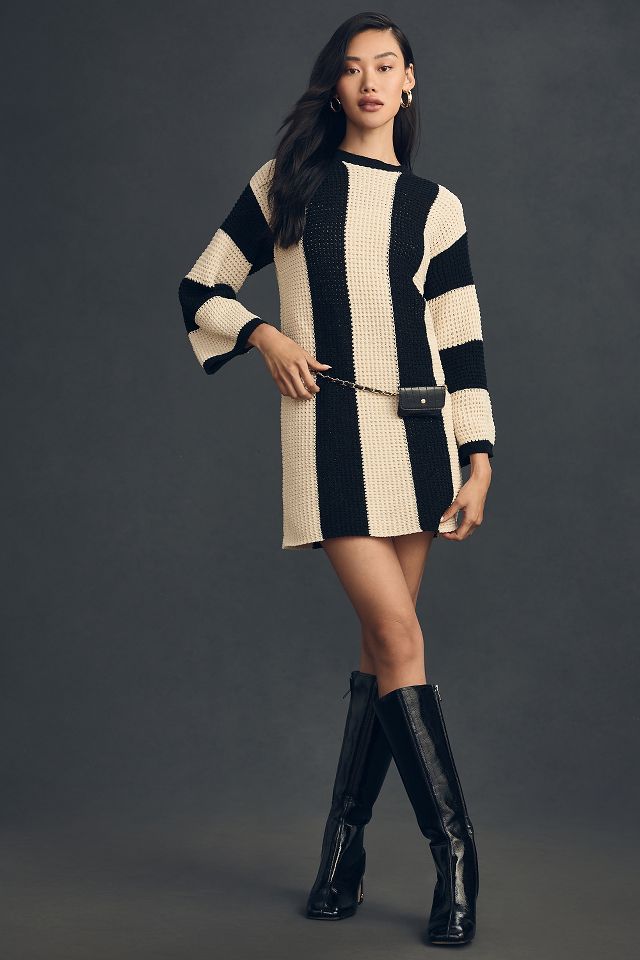 Long sleeve shop striped sweater dress