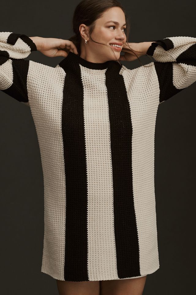 4SI3NNA Long-Sleeve Striped Sweater Mini Dress #4