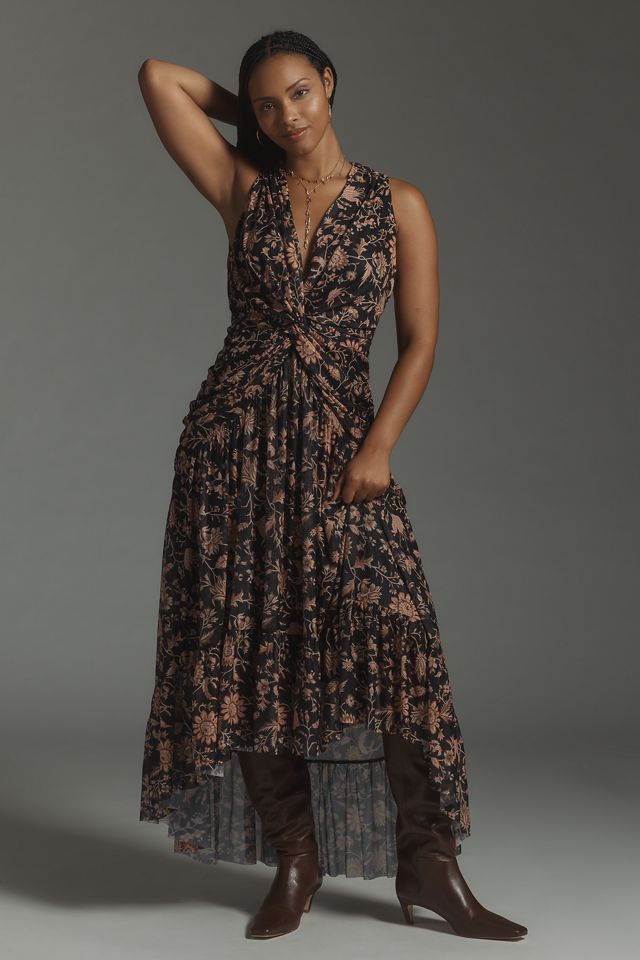 4SI3NNA V-Neck Sleeveless Midi Dress #5