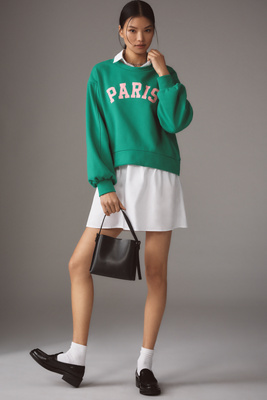 Shop En Elly Graphic Pullover Sweatshirt In Green