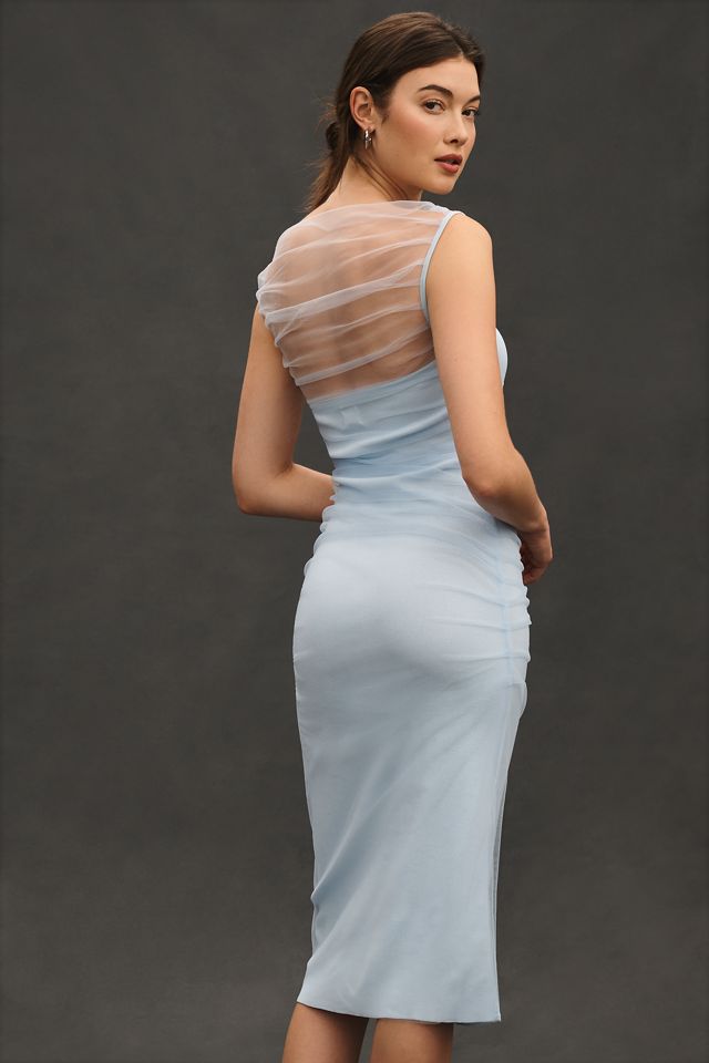 En Elly Mesh Slim Midi Dress #3