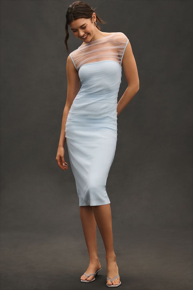En Elly Mesh Slim Midi Dress #1