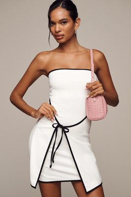 Shop En Elly Strapless Wrap Shift Mini Dress
