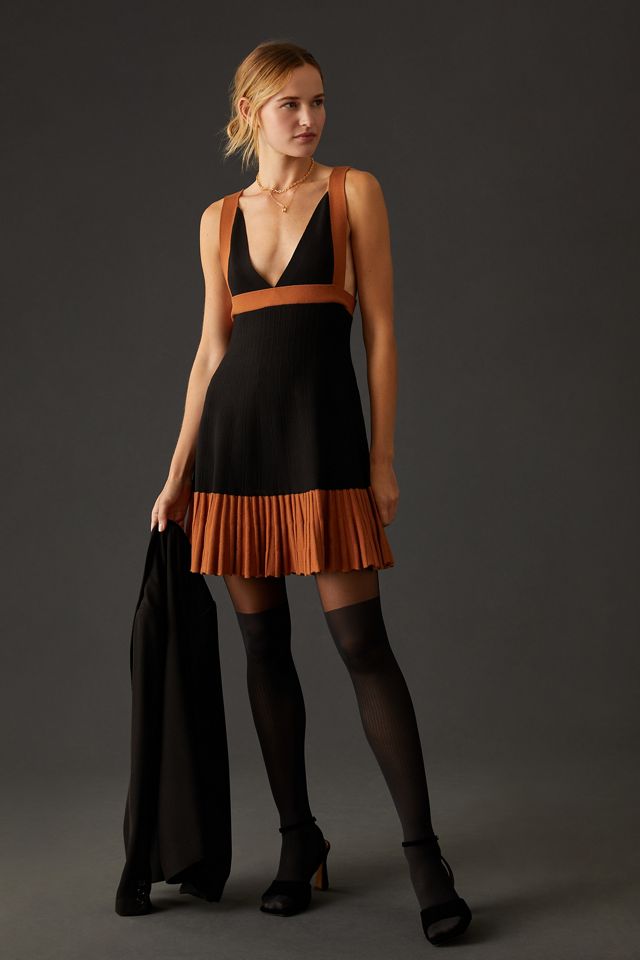 By Anthropologie V-Neck Colorblock Mini Dress #1