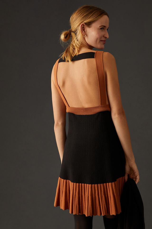 By Anthropologie V-Neck Colorblock Mini Dress #3