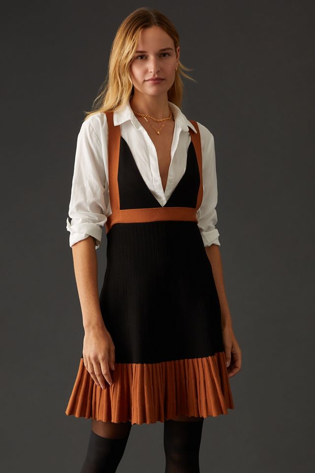 By Anthropologie V-Neck Colorblock Mini Dress #4