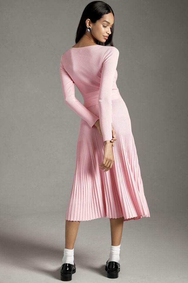 By Anthropologie Long-Sleeve Ribbed Sweater Midi Dress #1