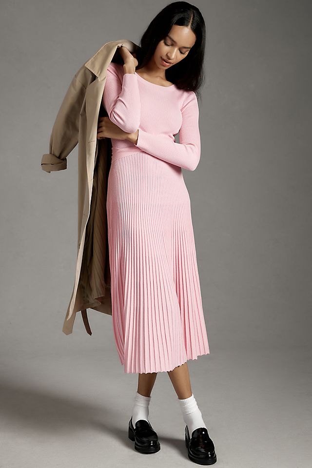 anthropologie sweater dress By Off-Shoulder Slim 28% polyester By Anthropologie Long-Sleeve Ribbed Sweater