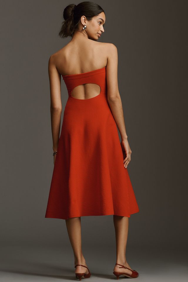 Vestido Midi de Punto Sin Tirantes de By Anthropologie #4