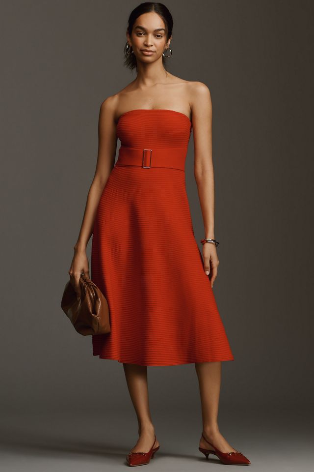Vestido Midi de Punto Sin Tirantes de By Anthropologie #2