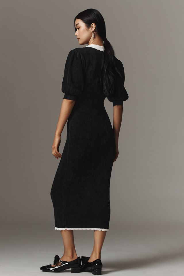 Maeve Short-Sleeve Collared Slim Midi Dress #3