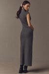 By Anthropologie Cap-Sleeve Mock Neck Button-Front Slim Knit Midi Dress |  Anthropologie UK