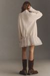 By Anthropologie Long-Sleeve Turtleneck Tulle Twofer Mini Dress