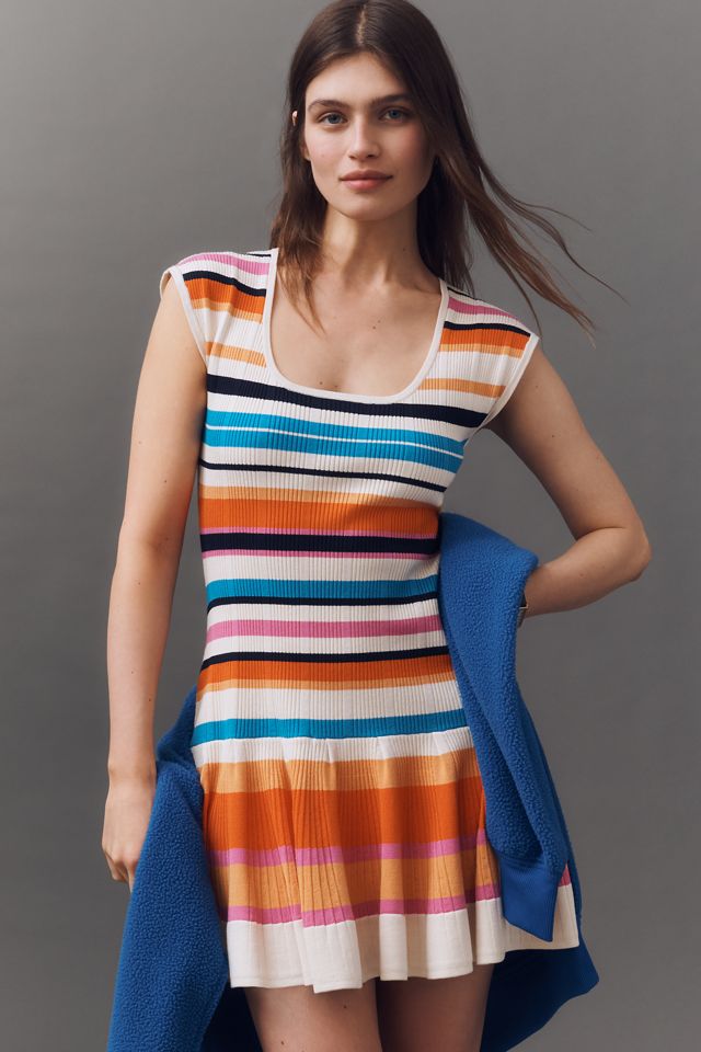 Maeve Ribbed Sweater Fit & Flare Mini Dress #2