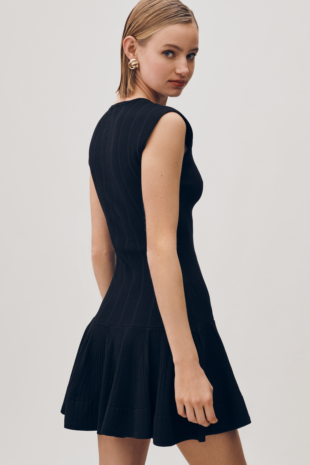 The Beca Ribbed Sweater Fit & Flare Mini Dress by Maeve