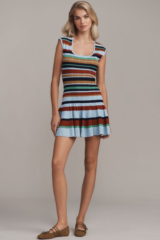 Maeve Ribbed Sweater Fit & Flare Mini Dress #3