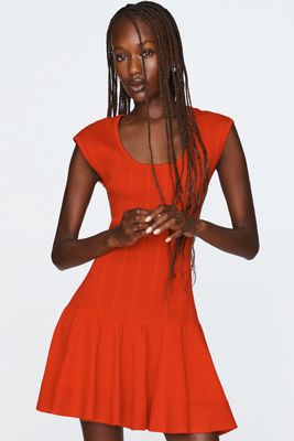 Beca Ribbed Sweater Fit & Flare Mini Dress by Maeve