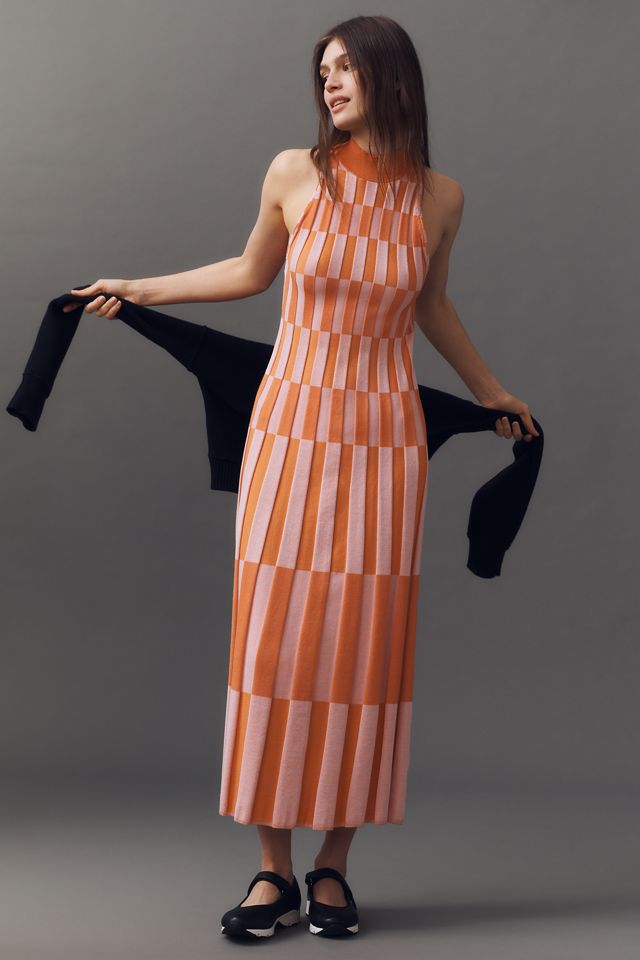 By Anthropologie Sleeveless Mock-Neck Sweater Column Midi Dress #3