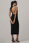 By Anthropologie Asymmetric Cut-Out Slim Sweater Midi Dress