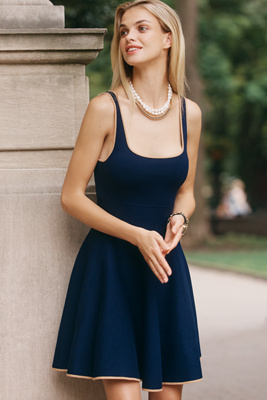 By Anthropologie Square-neck Babydoll Dress In Black