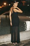 By Anthropologie Sheer Panel Maxi Sweater Dress