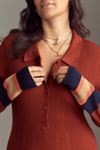 Maeve Pleated Long-Sleeve Midi Sweater Dress