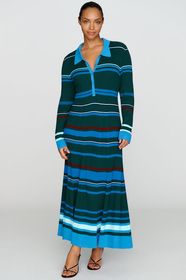 Maeve Pleated Long-Sleeve Midi Sweater Dress #4