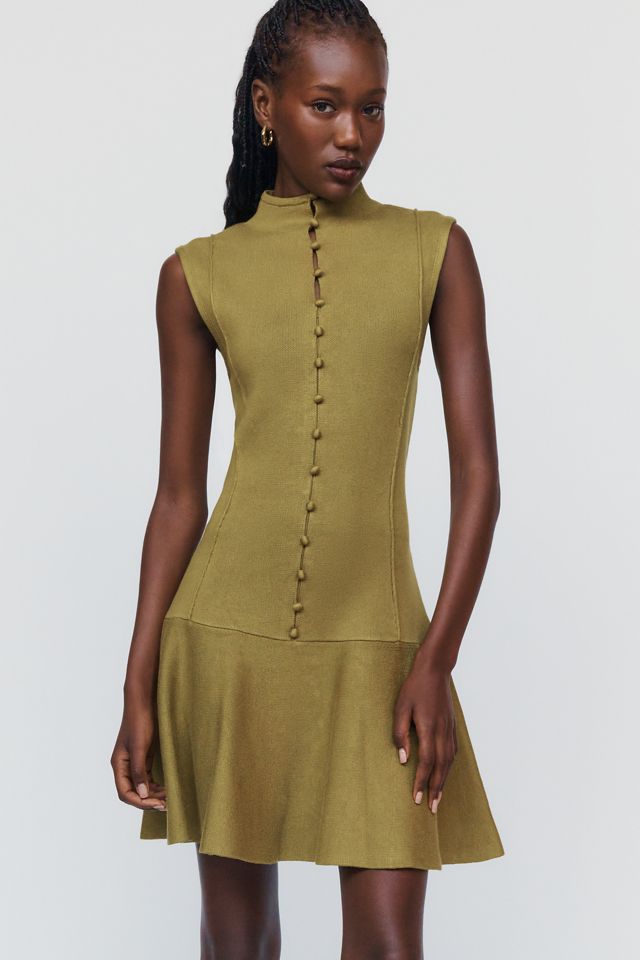 By Anthropologie Mock Neck Sweater Mini Dress #2