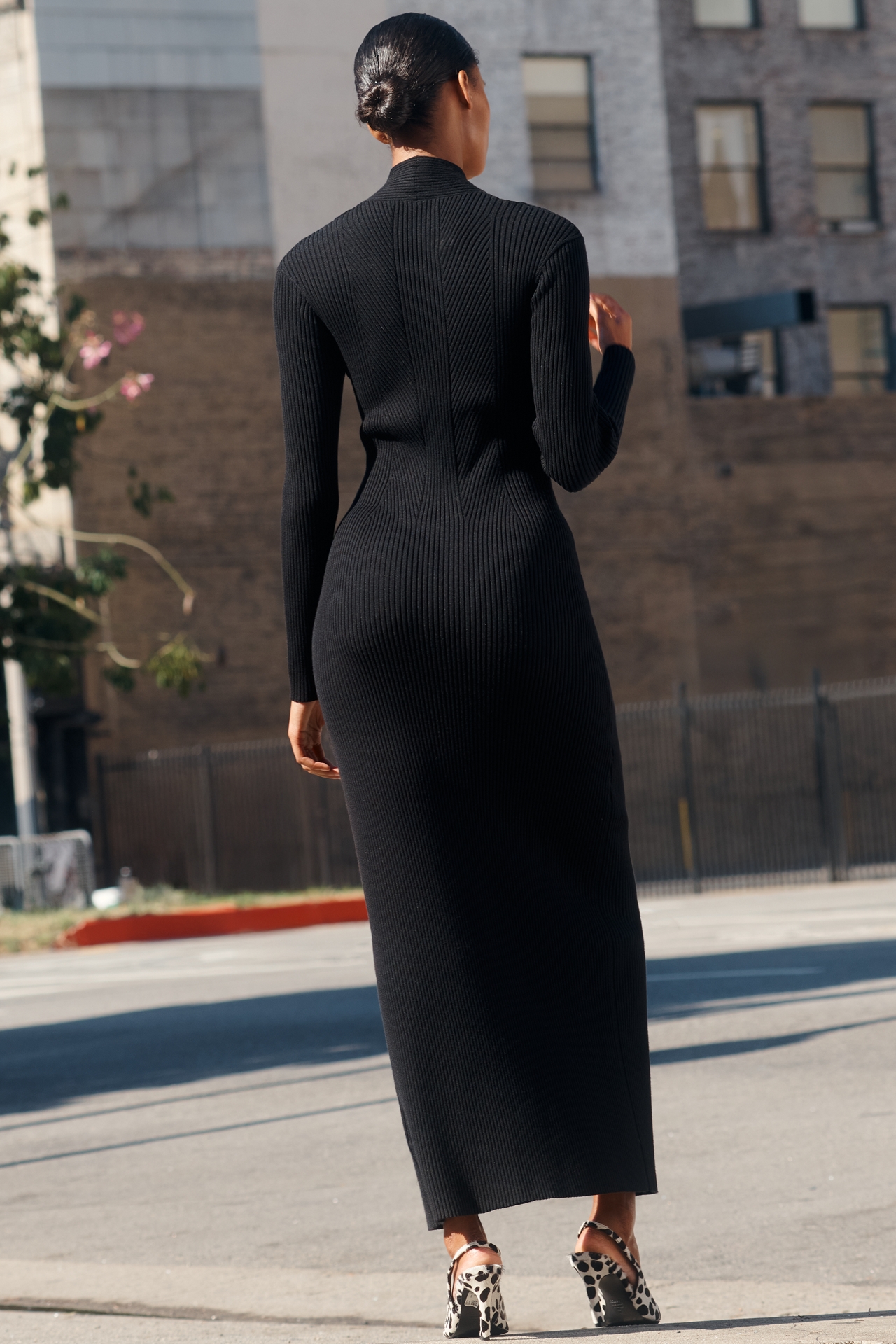 By Anthropologie Long-Sleeve Crisscross Knit Midi Dress